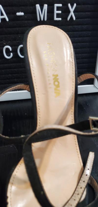 Fashion Nova Black Strappy Heels Size 7 no box - Thumbnail 2