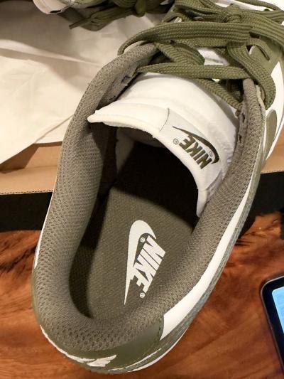 Nike Dunk Low Medium Olive White Sneakers - Thumbnail 5