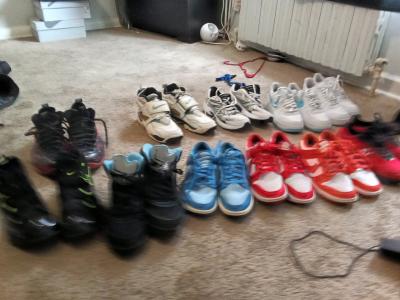 13 pairs of shoes