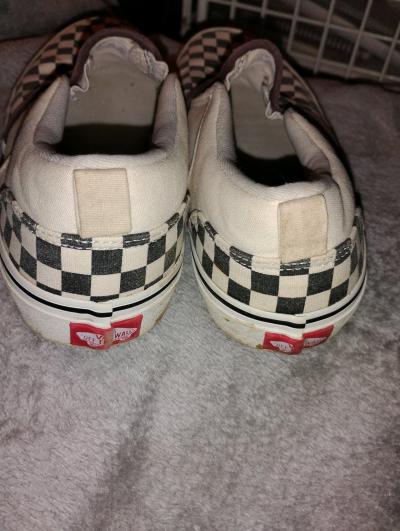 Vans classic checkerboard slip on sneakers w espresso trim - Thumbnail 5