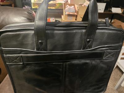 Dell Leather Laptop Briefcase  Business Carrying Bag - Thumbnail 3