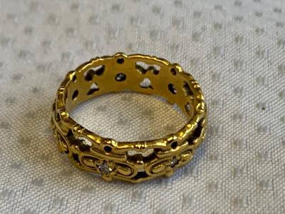 14K Gold Diamond Jeweled Crown Eternity Ring House of Igor C