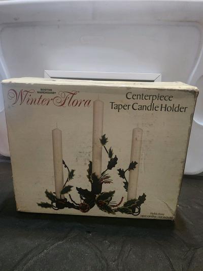 vintage Boston Warehouse Winter Flora Centerpiece Taper Cand