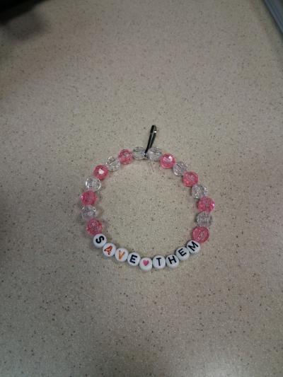 breast cancer awareness save them phone bracelet