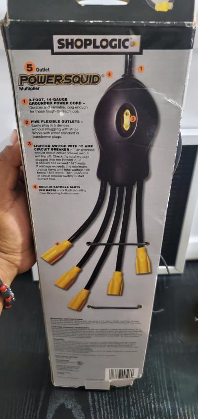 Shoplogic PowerSquid 5Outlet Multiplier damage box - Thumbnail 2