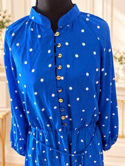 Ann Taylor Womens Blue Polka Dot - Thumbnail 4