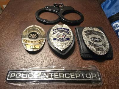 Security Officer Badges Handcuffs  Car Emblem Bundle