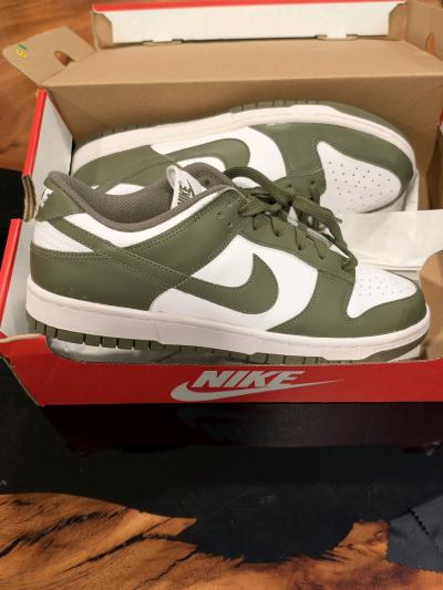 Nike Dunk Low Medium Olive White Sneakers