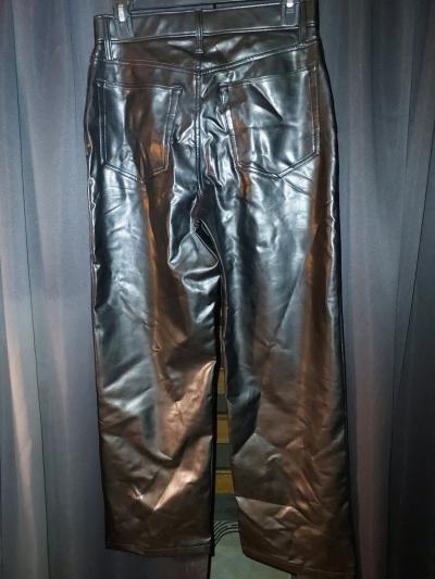 Ambercrombie and Fitch Black Faux Leather Pants Size 6s - Thumbnail 3