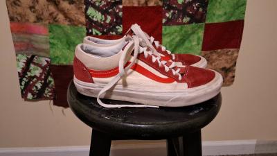 Vintage Red Vans Sneakers - Thumbnail 2