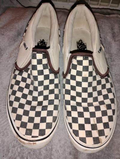 Vans classic checkerboard slip on sneakers w espresso trim - Thumbnail 6