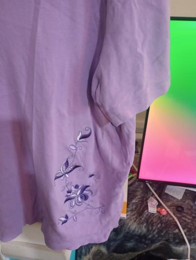 light purple blouse with flowers - Thumbnail 4