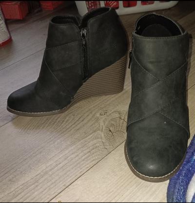 Black Wedge Ankle Books Size 8 - Thumbnail 2