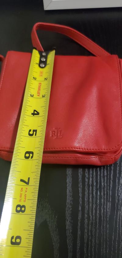 red leather crossbody bag featuring the RL - Thumbnail 6