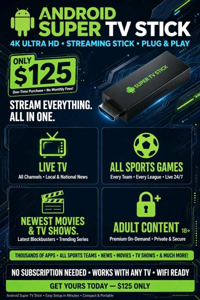 Loaded Android Tv Stick Live Tv Movies and more