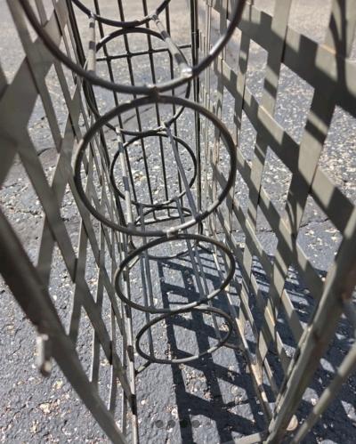 vintage lockable metal wine rack - Thumbnail 3