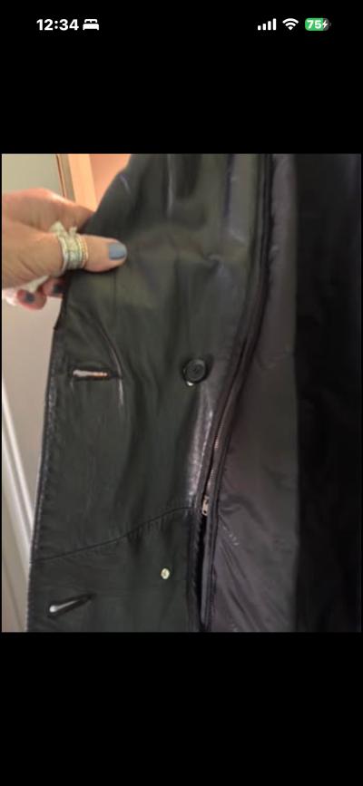 leather trench with thinsulate insert - Thumbnail 4