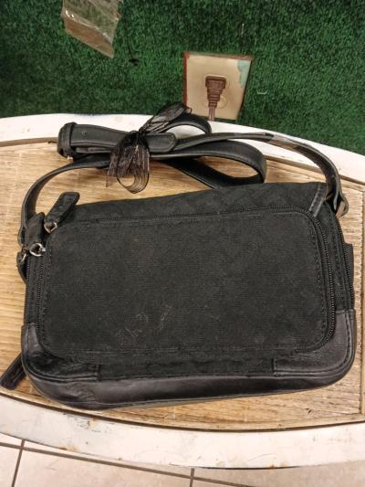 Talbots Black Signature Jacquard Canvas  Leather Trim Crossb - Thumbnail 2