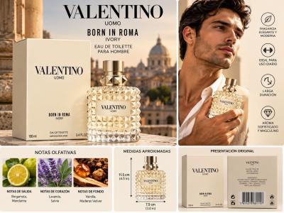 Valentino Uomo Born in Roma Ivory para Hombre 100 ml 34 oz E - Thumbnail 2
