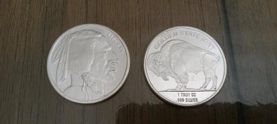 1 Troy Oz Silver Buffalo Indian Head Round