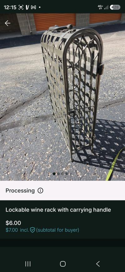 vintage lockable metal wine rack - Thumbnail 8