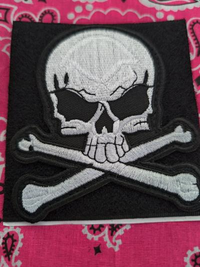 Iron on White Bone skull