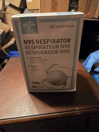 Medline N95 Respirator Masks  Box of 20 Brand New