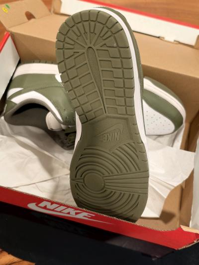 Nike Dunk Low Medium Olive White Sneakers - Thumbnail 6