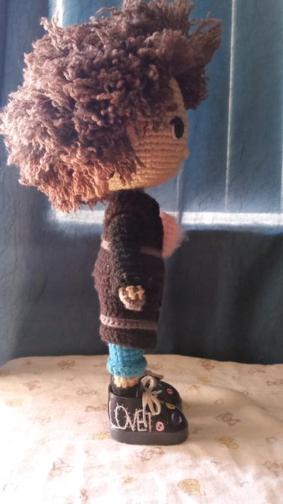 Handmade Crochet Wybie Doll from Coraline - Thumbnail 2