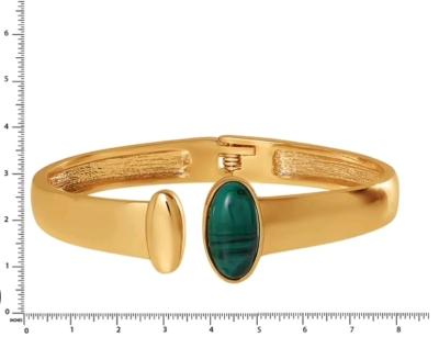 Jessica Simpson Womens Cuff Bracelet with Green Stone - Thumbnail 4