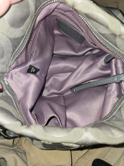 Coach Silver Gray Signature Jacquard Shoulder Bag - Thumbnail 4