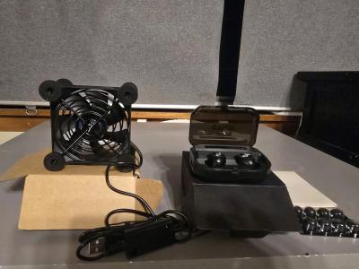 Brand New USB Cooling Fan 120mm  TWS Wireless Earbuds Bundle