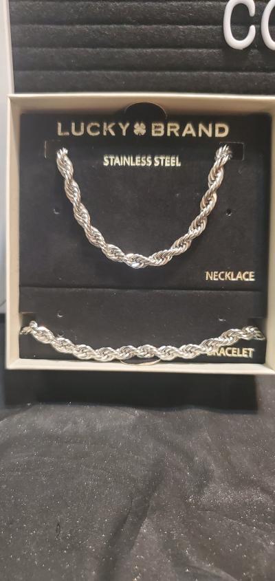 Lucky Brand Stainless Steel 304L 5MM Rope Chain Necklace 22