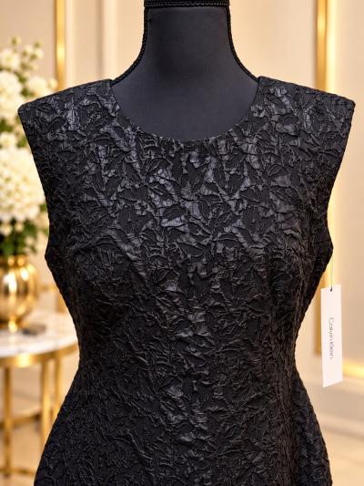 Calvin Klein Womens Black Floral Jacquard Sheath Dress  Size - Thumbnail 5