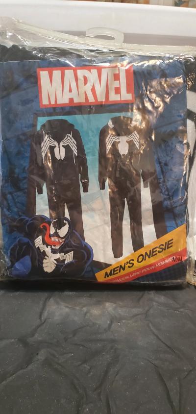 Marvel Venom Mens Hooded Union Suit Onesie