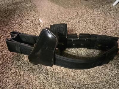 Used Police Tactical Duty Belt Rig Set w Gould Goodrich Leat