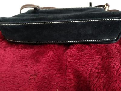 Dooney Bourke Black Suede Leather crossbody bag Red Interior - Thumbnail 9