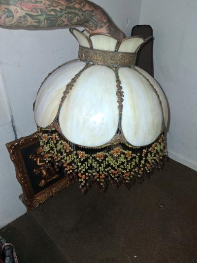 Crystal  and old stained glass lamp shades - Thumbnail 8