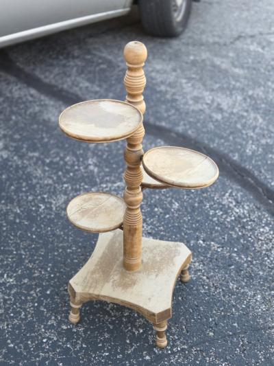 vintage 4 teir solid wood plant stand