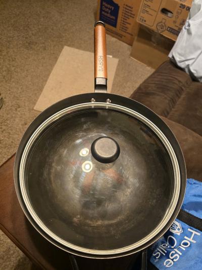 Babish 13 Carbon Steel Wok with Glass Lid