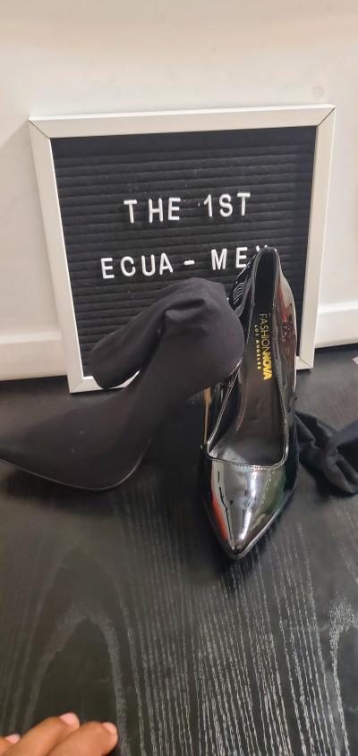Fashion Nova Black Pointed Toe Heels Size 65 no box - Thumbnail 5