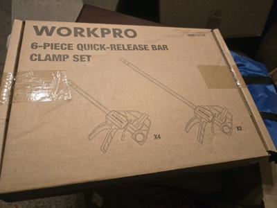 WORKPRO 6Piece QuickRelease Bar Clamp Set  Brand New