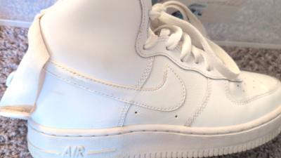 Nike Air Force One  packaging still attached to shoe  Worn 1