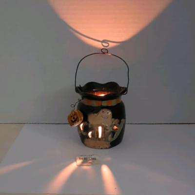 Spookyville Halloween Ghost Cauldron Tea Light Candle Holder - Thumbnail 5