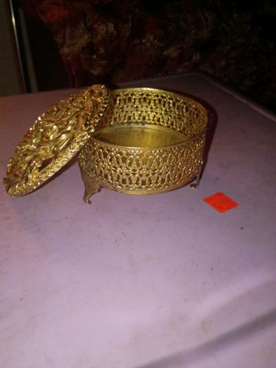 I have a beautiful Ormolu Gold Jewelry Box - Thumbnail 2